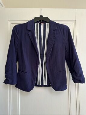 Candie's Dark Navy Women's/Juniors Blazer with Striped Lining - Size XS